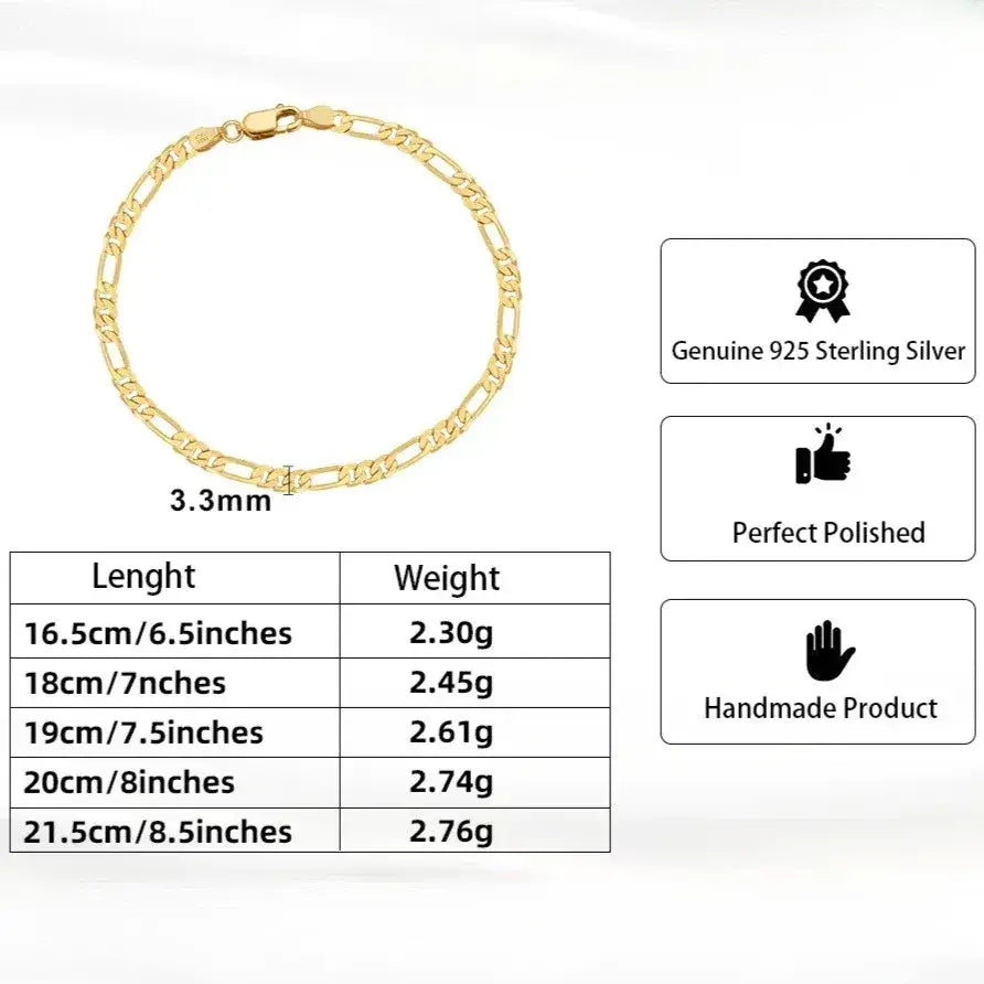 elegantia-figaro-bracelet-detail-size-lenght-weight