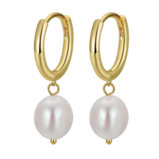 classic silver pearl drop earrings