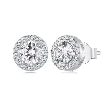 sparkling round zircon stud earrings 925 sterling silver elegantia