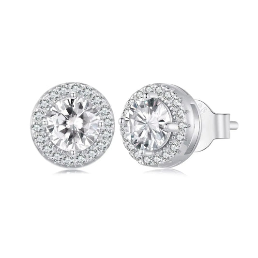 sparkling round zircon stud earrings 925 sterling silver elegantia