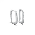 Hoop Earrings with Cubic Zirconia – 925 Sterling Silver & Gold Pavé