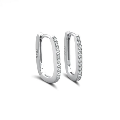 clear cubic zirconia hoop earrings sterling silver elegantia