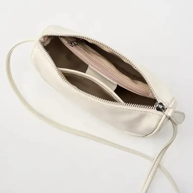 women’s coffee leather crossbody mini handbag interior