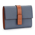 Women’s Short Genuine Leather Wallet — Geometric Design, Coin Pocket & Card Slots
