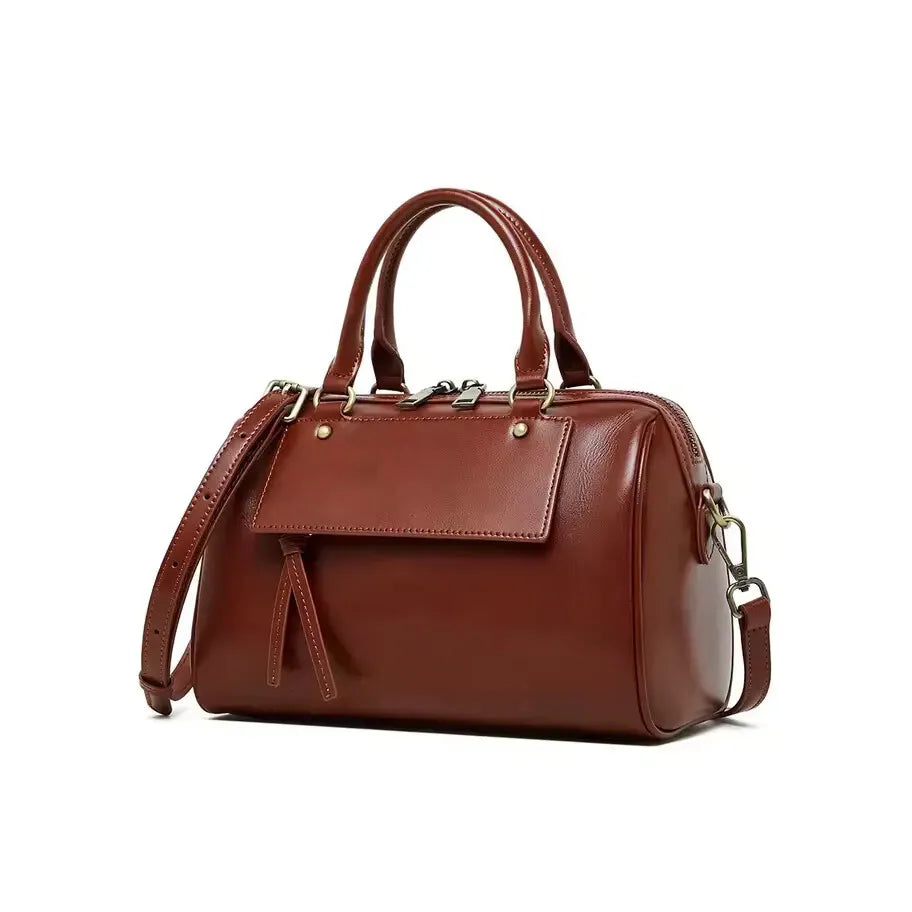 elegant brown leather crossbody