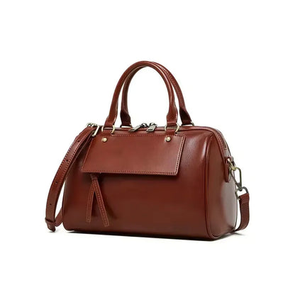 elegant brown leather crossbody