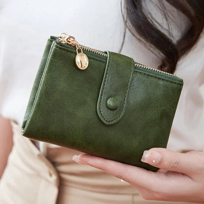 Compact PU leather purse for women