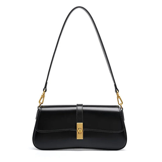 black leather crossbody should bag for woman 