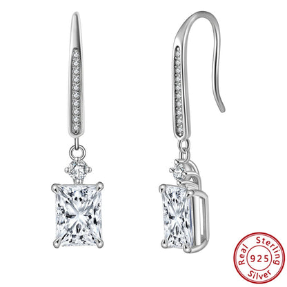 elegant sterling silver cubic zirconia drop earrings