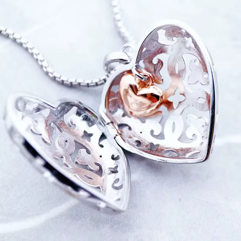 925 sterling silver heart charm with sparkling zircon details