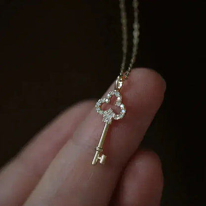 gold key pendant necklace UK