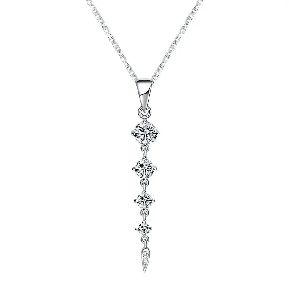 925 sterling silver necklace with cubic zirconia pendant