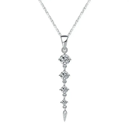 925 sterling silver necklace with cubic zirconia pendant