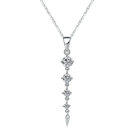 925 sterling silver necklace with cubic zirconia pendant
