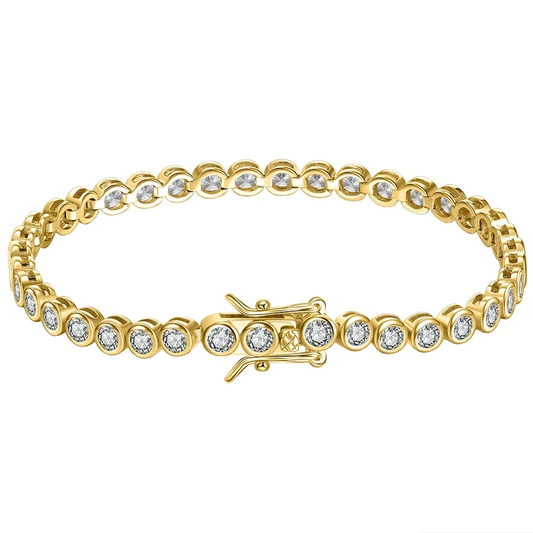 gold plated tennis bracelet cubic zirconia elegantia
