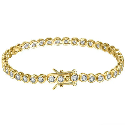 14K gold-plated tennis bracelet with 3 mm cubic zirconia stones – Elegantia