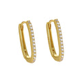 Hoop Earrings with Cubic Zirconia – Gold Plated Pavé
