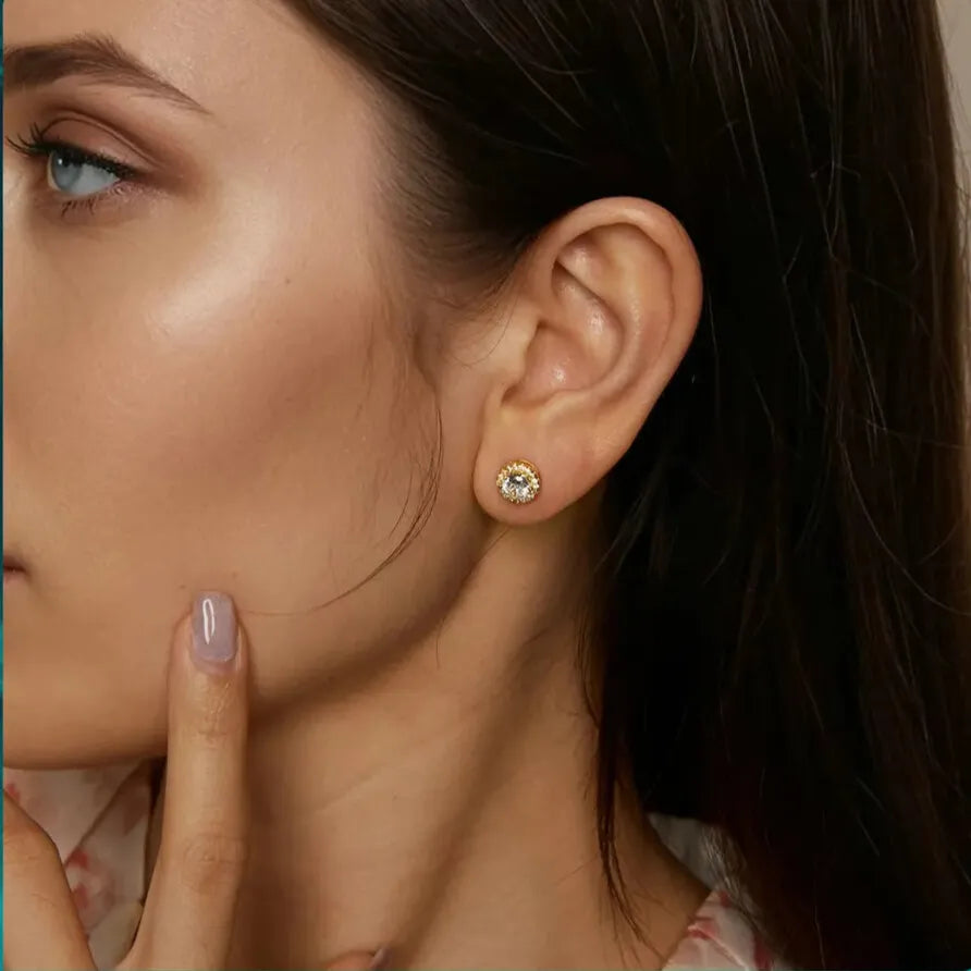 elegant gold zircon earrings for women uk