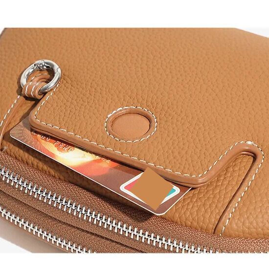 Classic vintage mini leather handbag elegant design brown