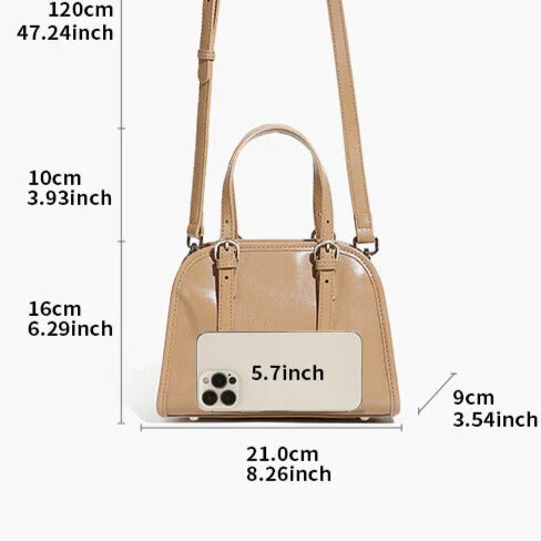 Elegant women’s leather crossbody bag in minimalist style