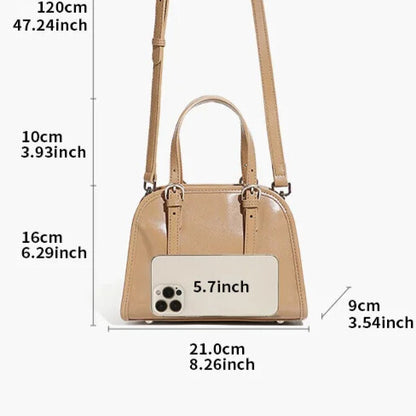 Elegant women’s leather crossbody bag in minimalist style