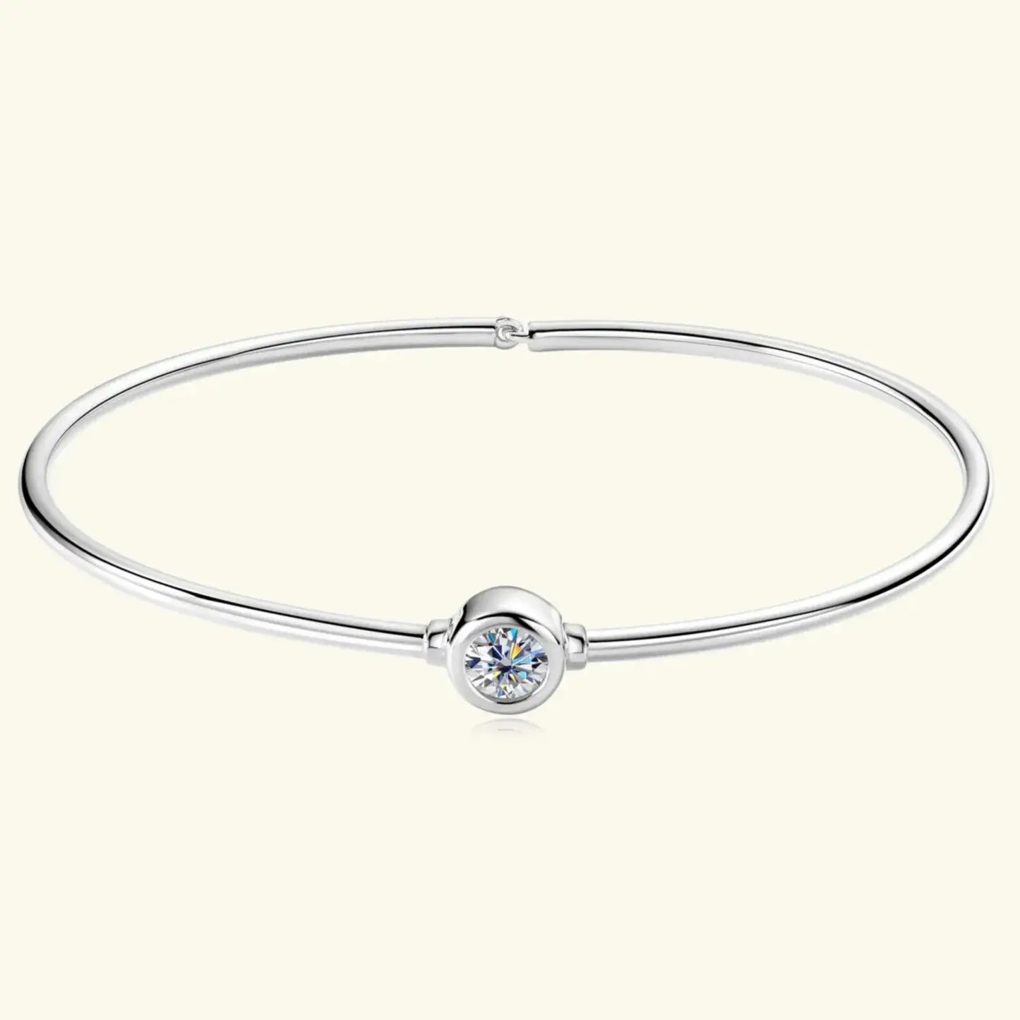 925 sterling silver moissanite bangle bracelet 0.5ct