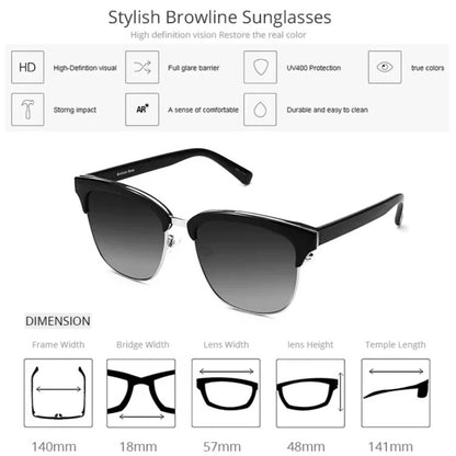  premium half-frame polarised sunglasses with UV400 eye protection
