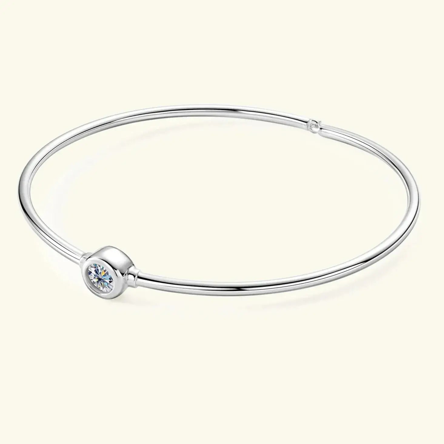 hypoallergenic silver moissanite bangle waterproof