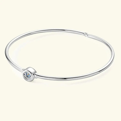 hypoallergenic silver moissanite bangle waterproof