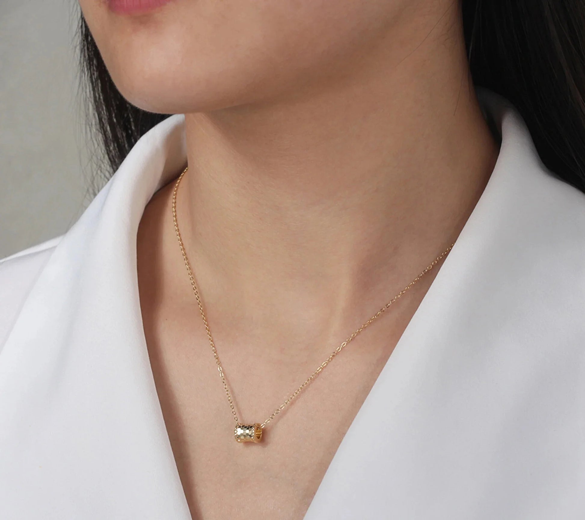 Elegant sterling silver necklace styled for everyday and evening wear