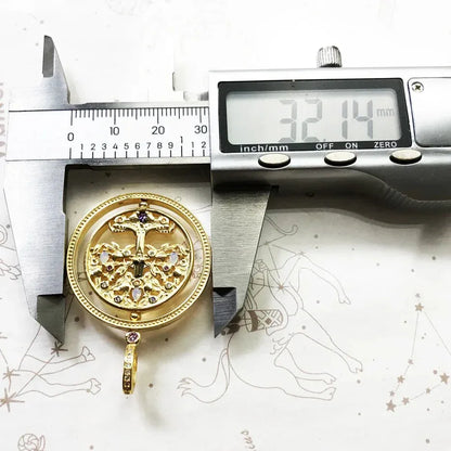 elegantia gold Tree of Life pendant jewellery piece size