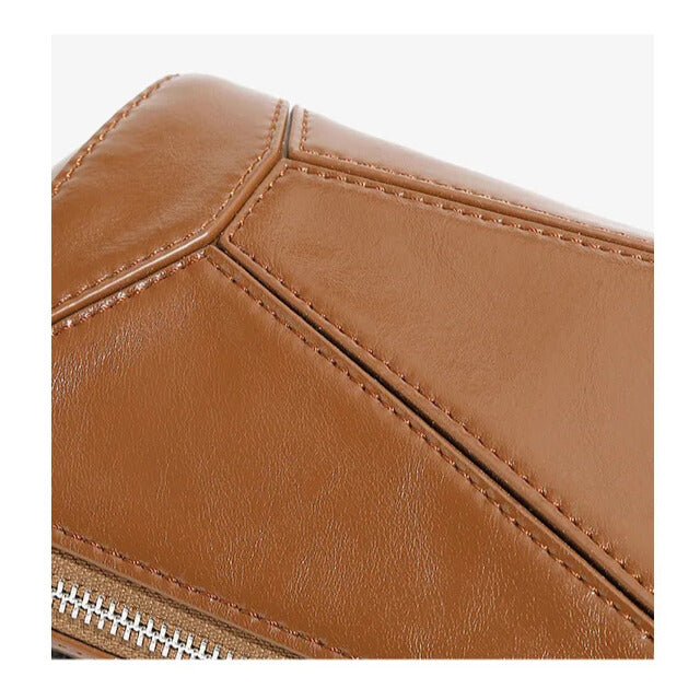 Stylish geometric pattern leather crossbody bag