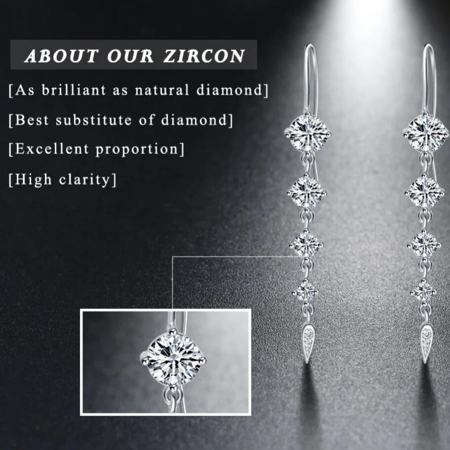 refined crystal drop earrings daily wear