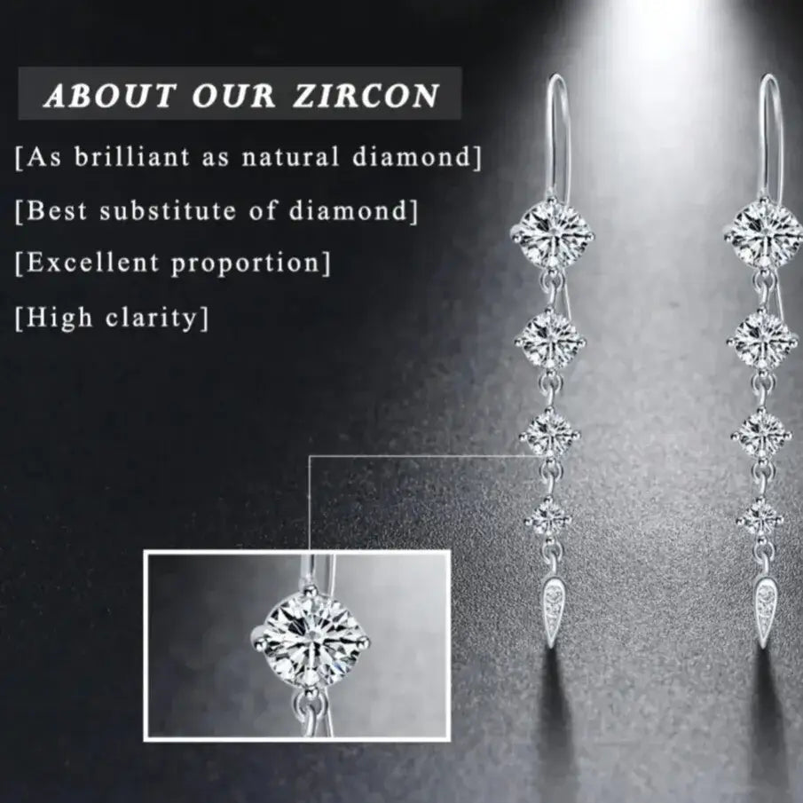 refined crystal drop earrings daily wear detail