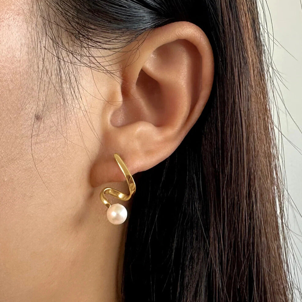 elegant gold plated pearl studs for daily wear