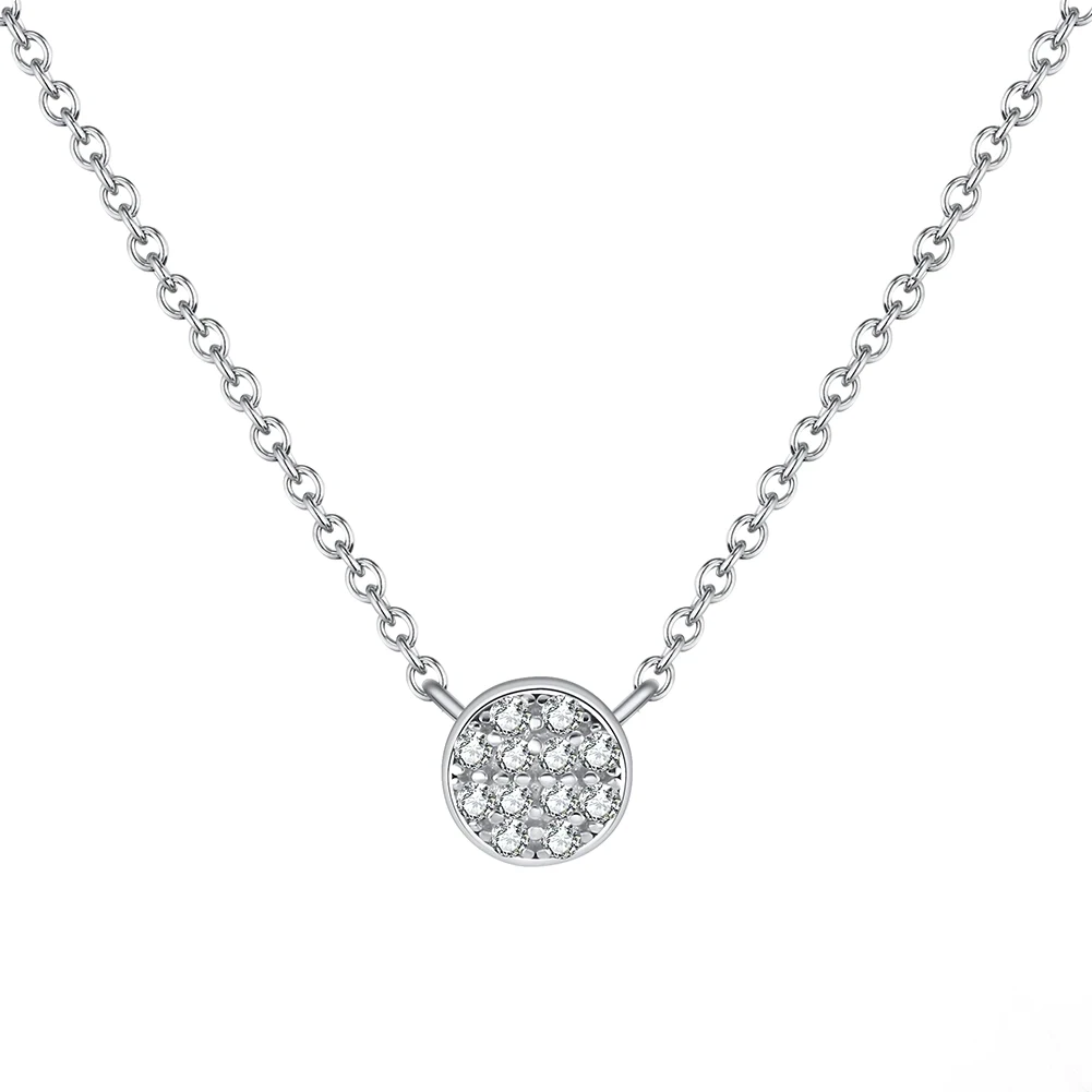 Minimalist sterling silver pendant necklace, 45 cm O-chain, lobster clasp