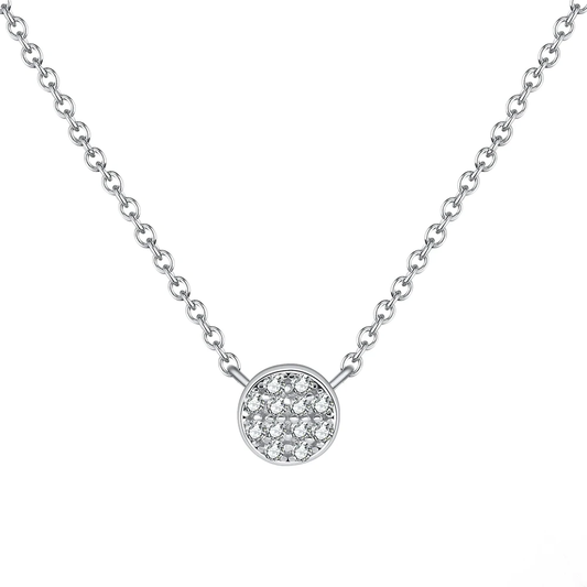 Minimalist sterling silver pendant necklace, 45 cm O-chain, lobster clasp