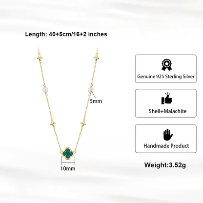 Gold clover heart pendant necklace – stylish jewellery for weddings and parties