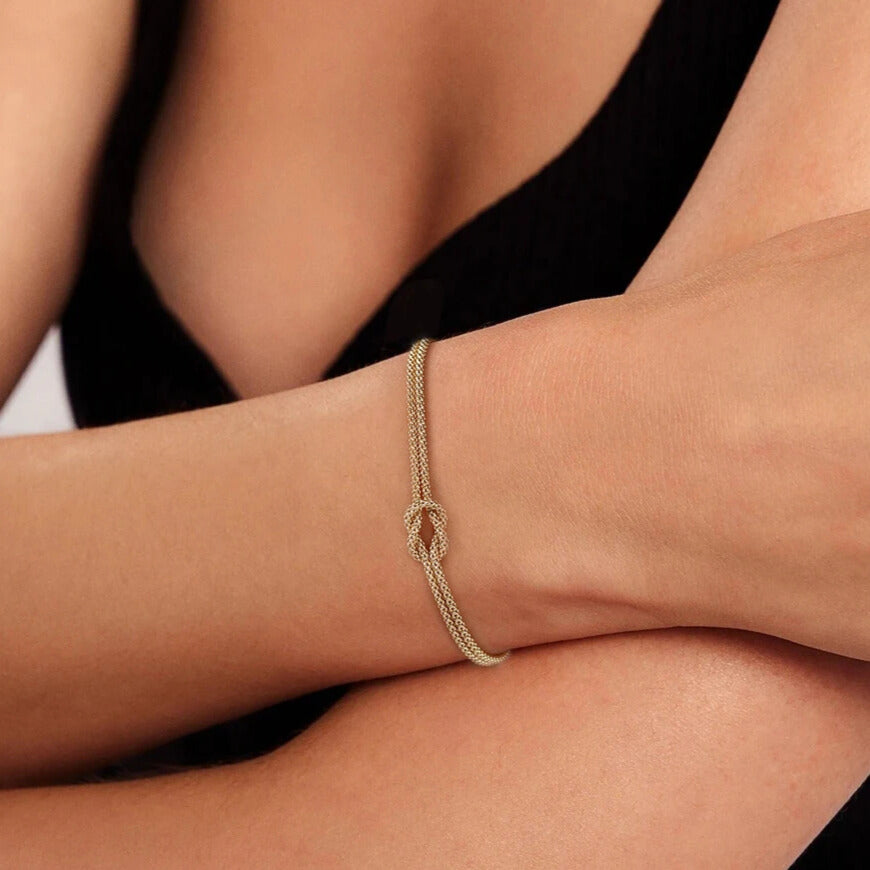 Gold tone popcorn chain bracelet elegant gift for women