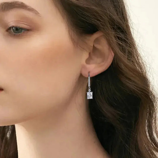 cubic zirconia dangle earrings lightweight and hypoallergenic