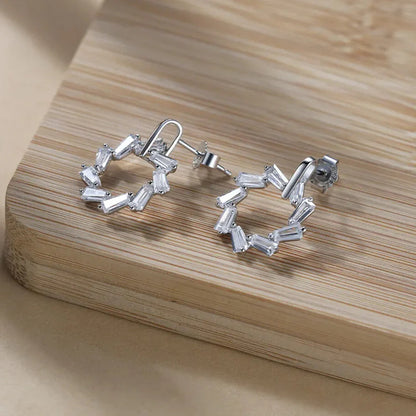timeless square cubic zirconia drop earrings elegantia