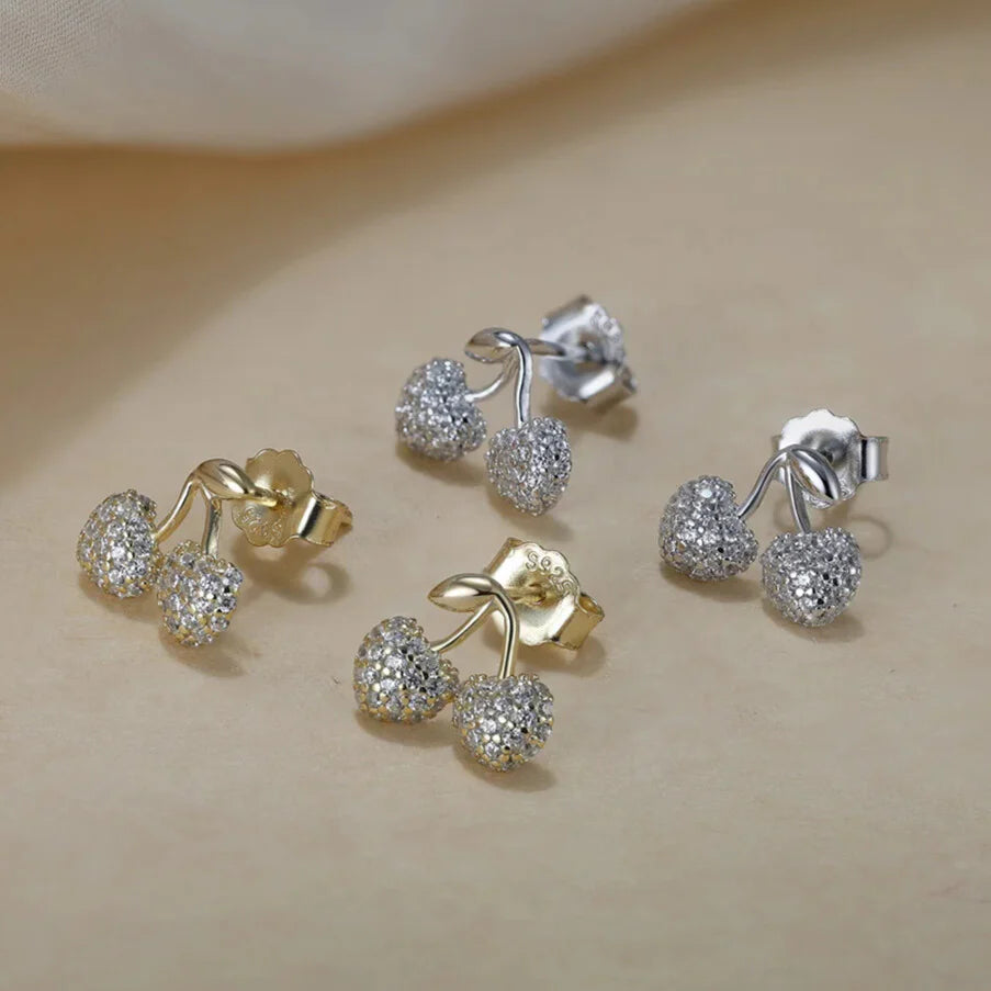hypoallergenic nickel free cherry stud earrings