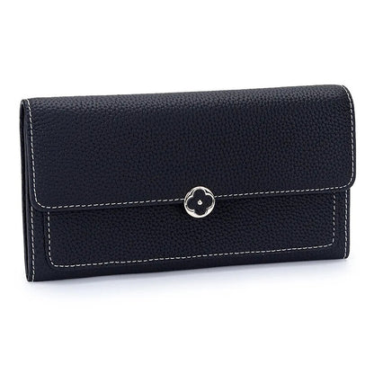 womens genuine black leather clutch wallet first-layer cowhide elegantia