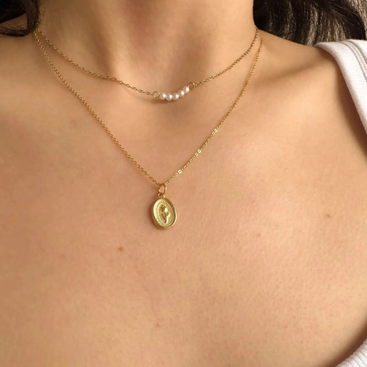 18k gold plated tulip pendant for women