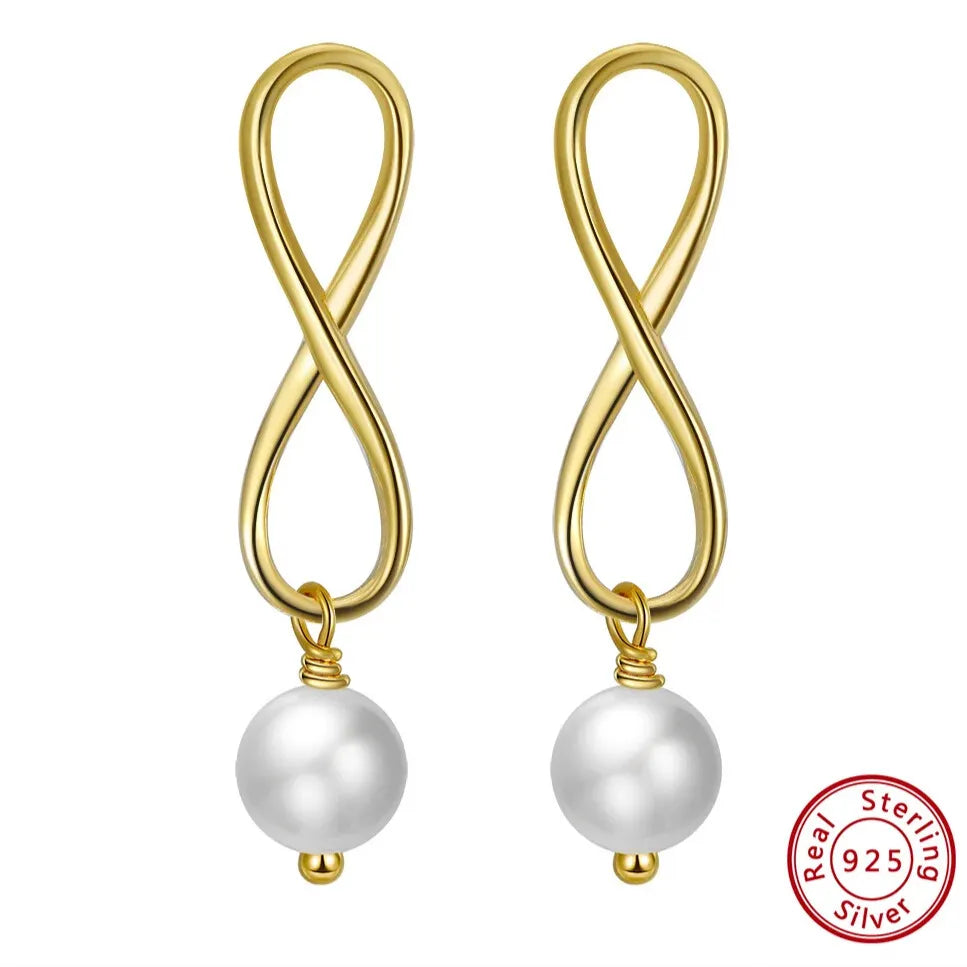 bridal gold drop earrings with natural pearls