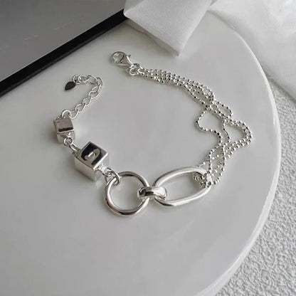 modern asymmetric 925 silver bracelet elegantia collection