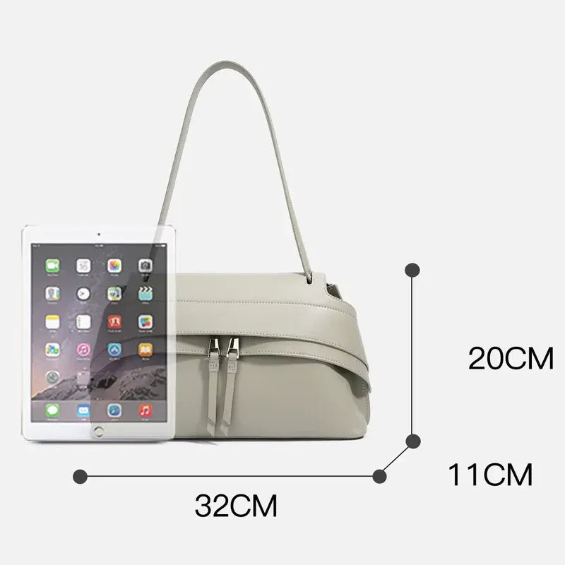 lightweight genuine leather handbag  elegantia size