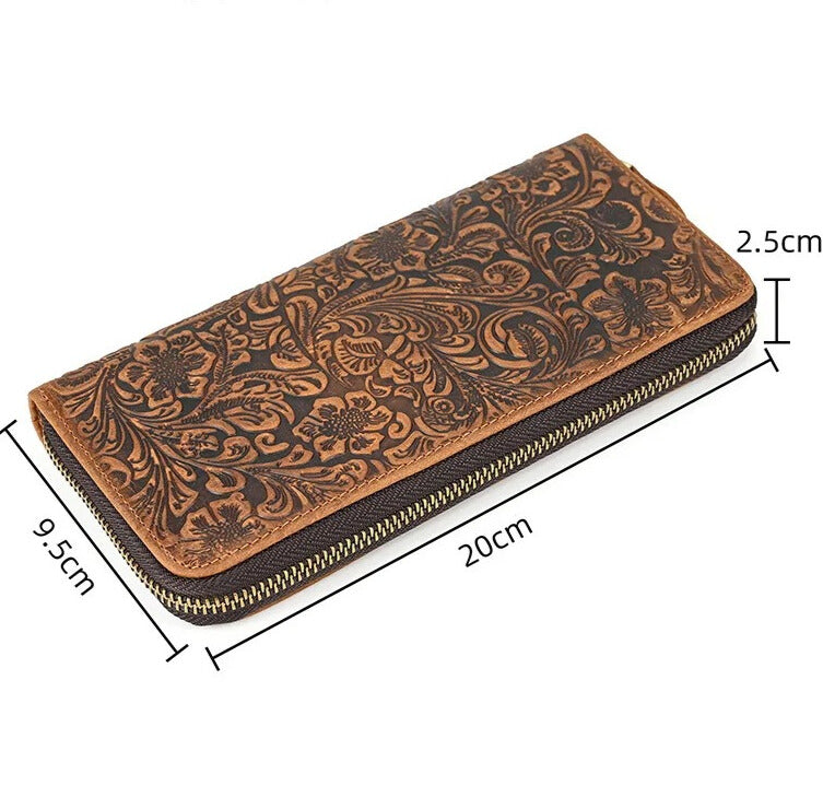 Classic retro leather clutch purse size