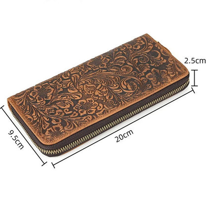 Classic retro leather clutch purse size