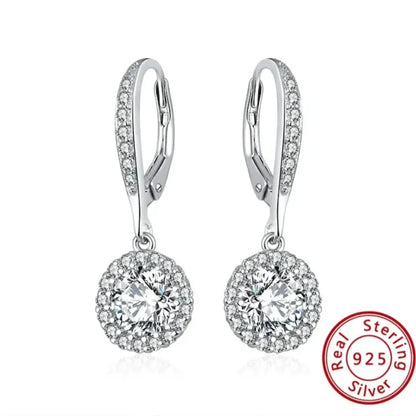 long silver earrings for weddings and formal events